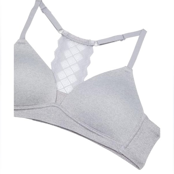 Maidenform Girls' Size 32A Pullover Padded Comfort Lace Bra Gray NEW - Picture 4 of 4